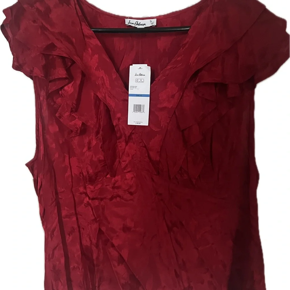 Sam Edelman Red Ruffle Blouse - Picture 2 of 7